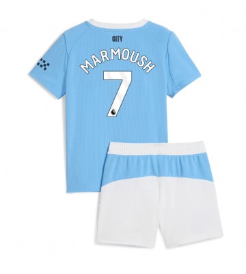 Manchester City Omar Marmoush #7 Hjemmebanetrøje Børn 2025-26 Kortærmet (+ Korte bukser)
